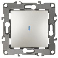 Выключатель с подсветкой без рамки Эра S12 1-кл 10А перламутр картинка